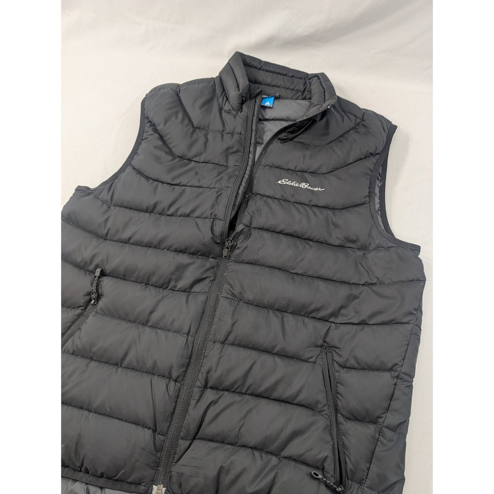 Eddie Bauer‎ Vest Men's M Black First Ascent Puffer Hiking Goose Down